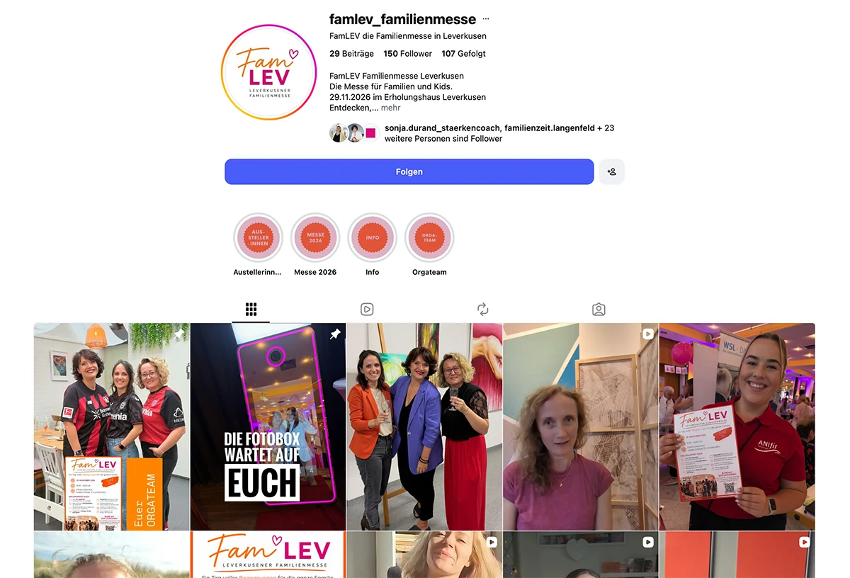 Familienmesse in Leverkusen auf Instagram